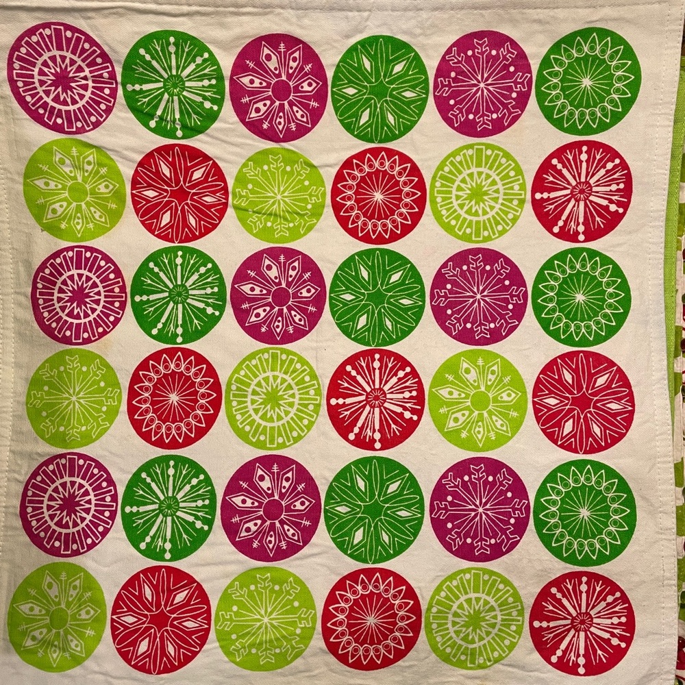 Jonathan Adler Christmas placemats, EUC, pink